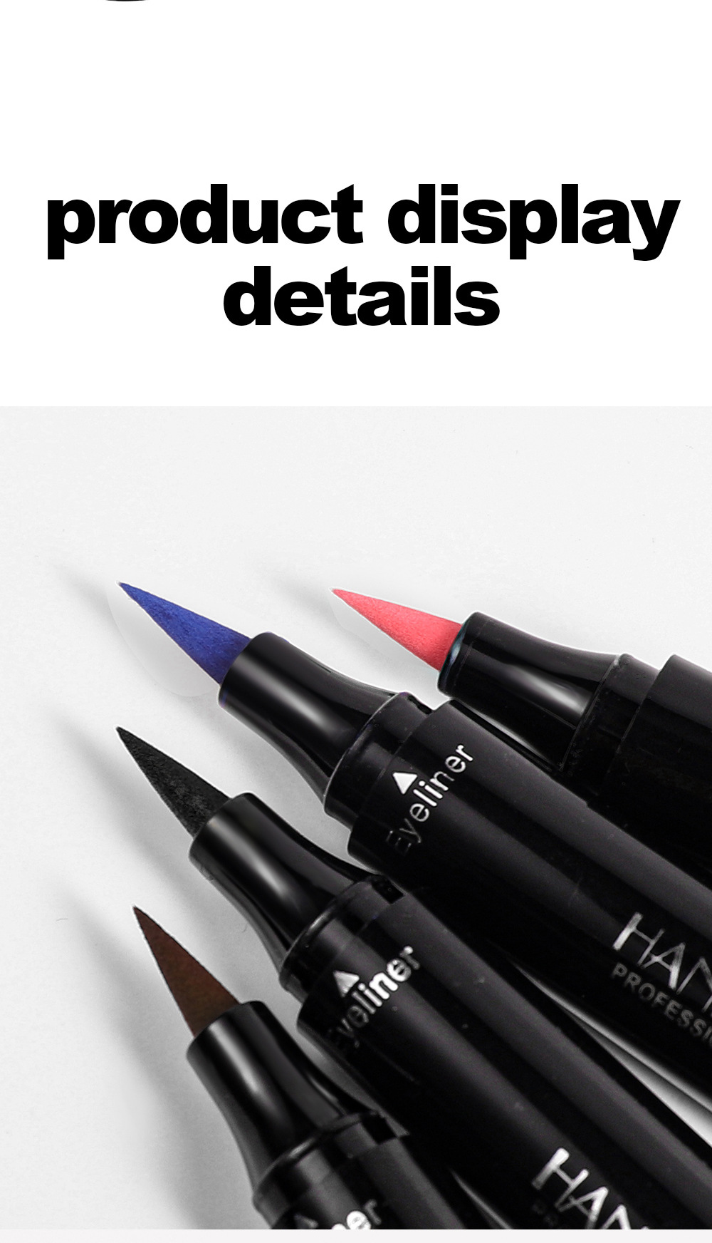Triangular eyeliner seal color handaiyan eyeliner liquid pen, waterproof, sweat-proof, quick-drying cross-border double-head eyeliner pen undefined