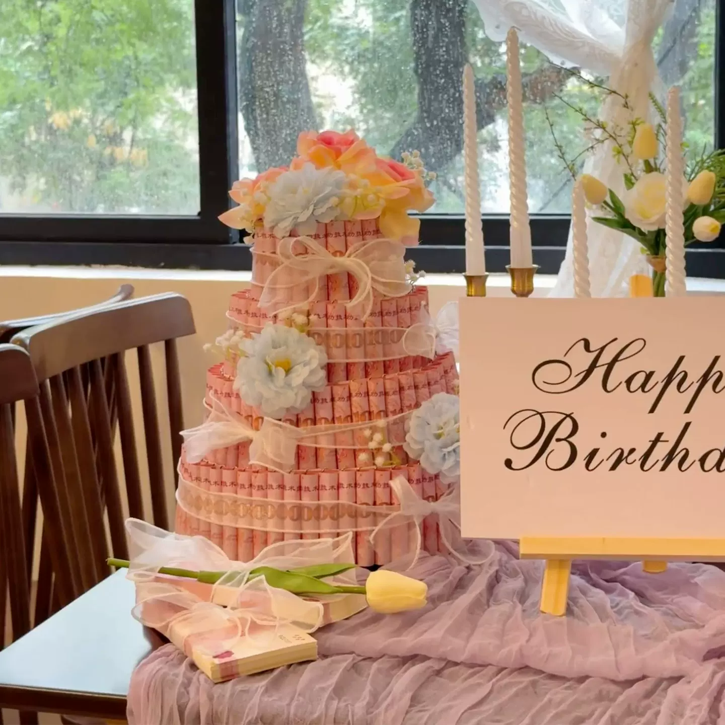 泡沫蛋糕模型有钱花花店打样花束包装手工diy材料透明桶插花模具