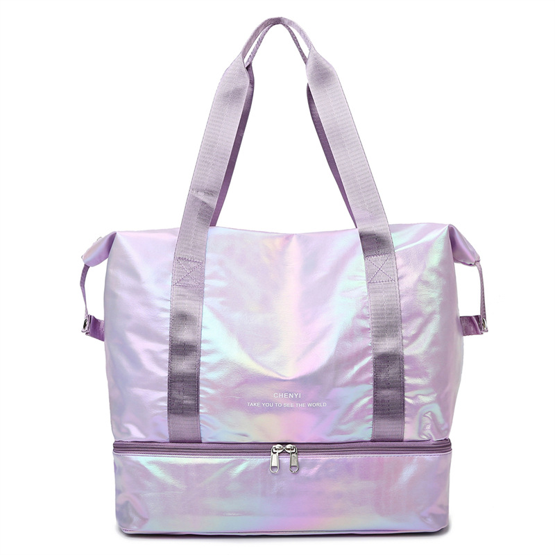 Nueva bolsa de viaje ligera de verano, bolsa de gimnasio expandible de color colorido, bolsa de yoga portátil de gran capacidad con separación en seco y húmedo image 10