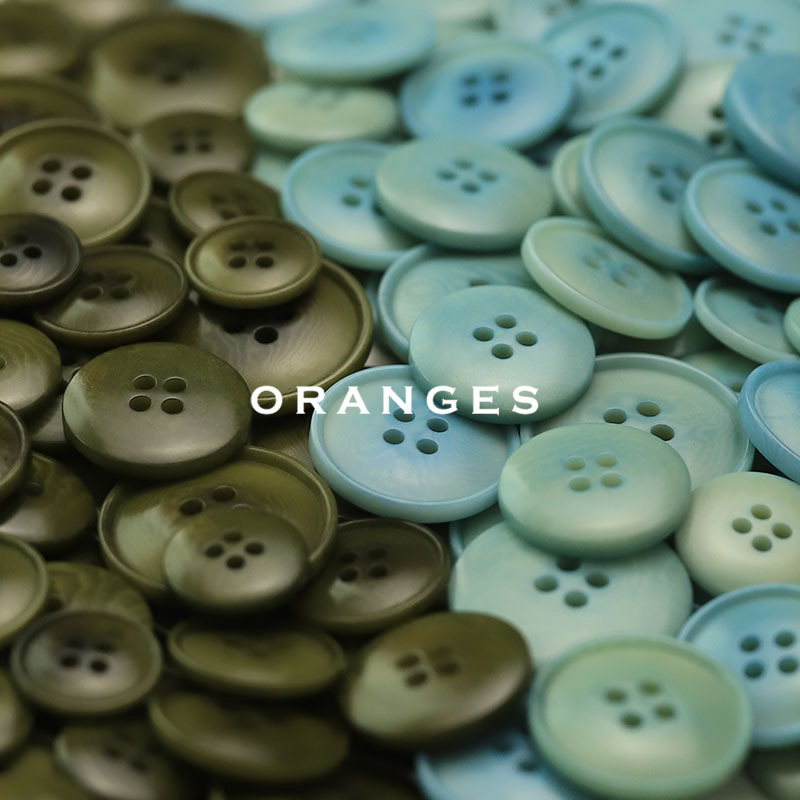 JULI naranja fruta de cuatro ojos botones camisa cuello de manguito suéter abrigo abrigo abrigo piel botón de decoración image 4