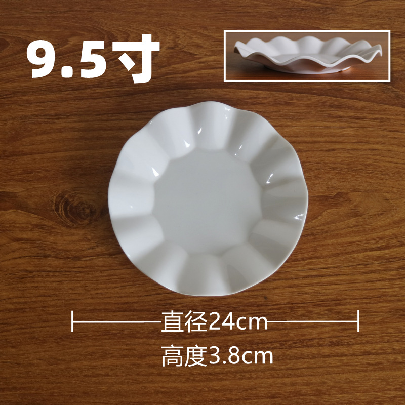 白いメラミン厚い円盤平皿炒め皿蓮の花皿深皿果物皿小皿試食皿現物工場