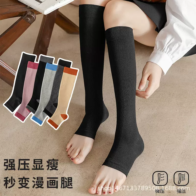 睡眠美腿袜微压瘦腿袜塑型小腿压力袜子女日系小腿袜厂家批发