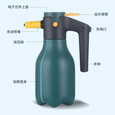 Factory wholesale 2L electric foam watering can air pressure fan shaped foam car watering can high pressure wireless car wash cleaning pot (Portable car washer) - electric-car-wash-watering-can-automatic-model