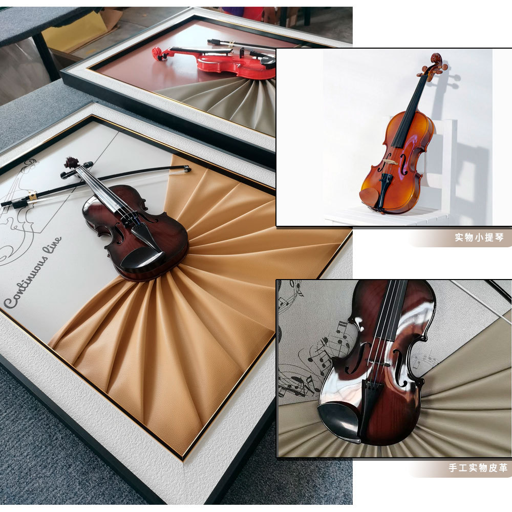 Violín pintura decorativa tridimensional colgando pintura comedor dormitorio música violín arte pintura pasillo sala de estar pintura decorativa