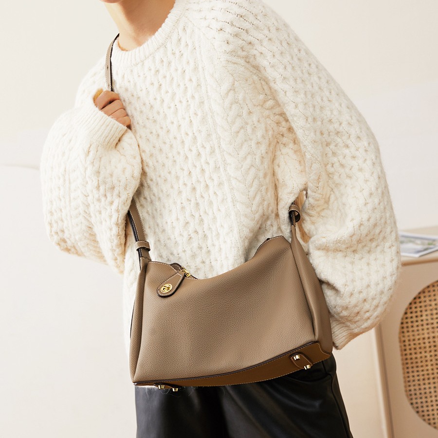 2026 New Luxury Genuine Leather Women's Bag Crossbody Shoulder Bag Fashion Underarm Bag Elegant Leather Handbag - Thumbnail 4