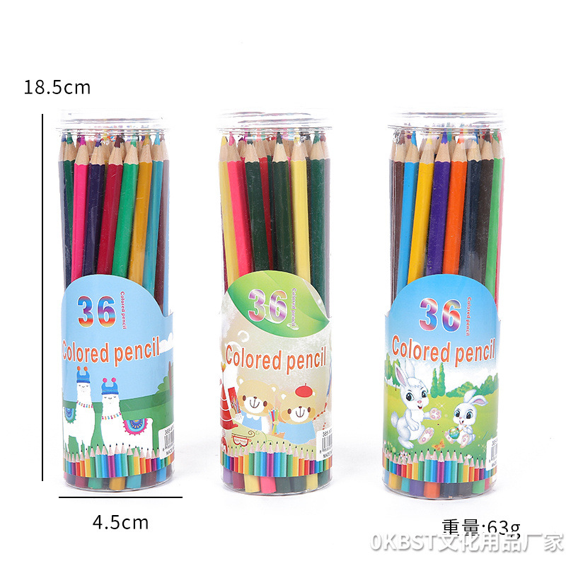 Set de lápices de colores con mariposa azul, 12/18/24/36 tonos, lápices oleosos para dibujo infantil y escolar