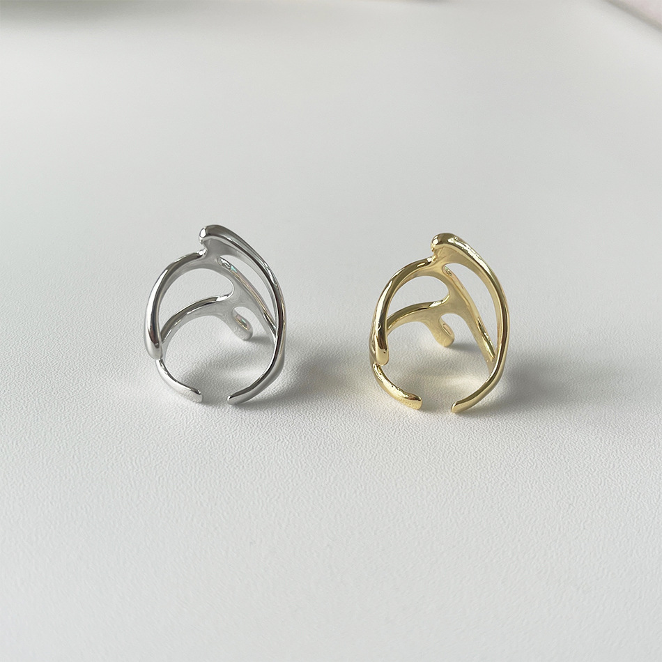 Fashion Solid Color Copper Plating Open Ring 1 Piece