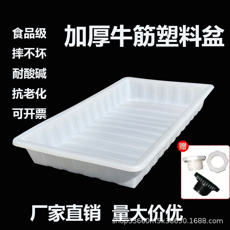 牛筋水箱长方形储水桶方桶养鱼卖鱼浅盆储水容器塑料桶专用大容量
