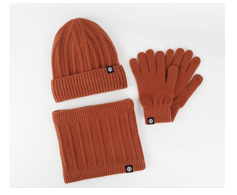 Bekleidungszubehör Herbst und Winter deutscher Samtanzug für den Außenbereich, warmer, verdickter Samt, Mütze, Schal, Handschuhe, dreiteiliges Set_voghion.com