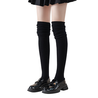 堆堆过膝袜女春秋长筒袜含羊毛日系jk百搭高筒堆堆袜大腿长袜子