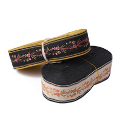 廠家批發田園小香風滌棉織帶花朵刺繡服裝裝飾輔料民族風花邊帶