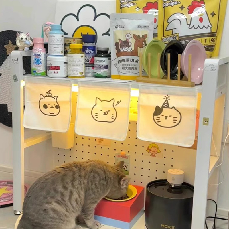 Estante Organizador para Mascotas de Cerámica Multicapa para Suministros de Mascotas