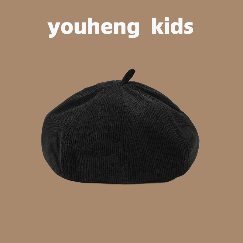 Coreano simple sombrero de calabaza para niños de color sólido bebés ocio abrigo boina para niños y niñas retro versátil sombrero pintor