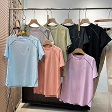 外贸单 26夏情侣款糖果色短袖T恤宽松立体剪裁户外骑行运动速干衣