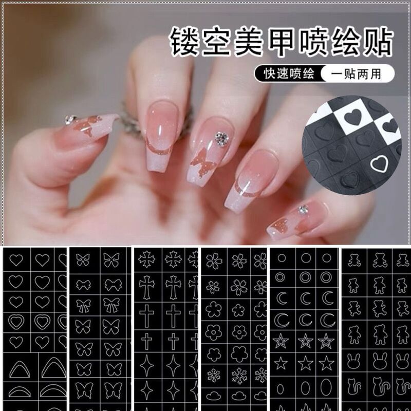 Nail Art Supplies Cut Out Manicure Spray Painting Template Stickers Airbrush Stickers Cut Out Butterfly Heart Nail Decals Nail Art Supplies Cut Out Manicure Spray Painting Template Stickers Airbrush Stickers Cut Out Butterfly Heart Nail Decals