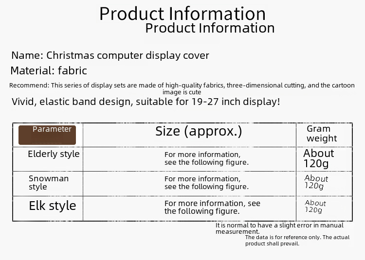 Christmas decoration supplies three-dimensional cartoon Computer cover non-woven computer dress-up _voghion.com