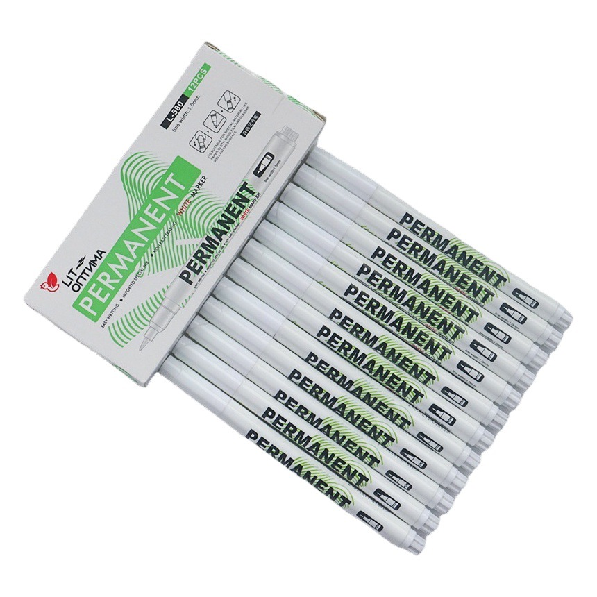 Pluma de marcado blanco 1mm pluma de rastreo de adición de tinta transfronteriza buen producto recomendar pluma de marcado de pintura a prueba de agua que no se desvanece