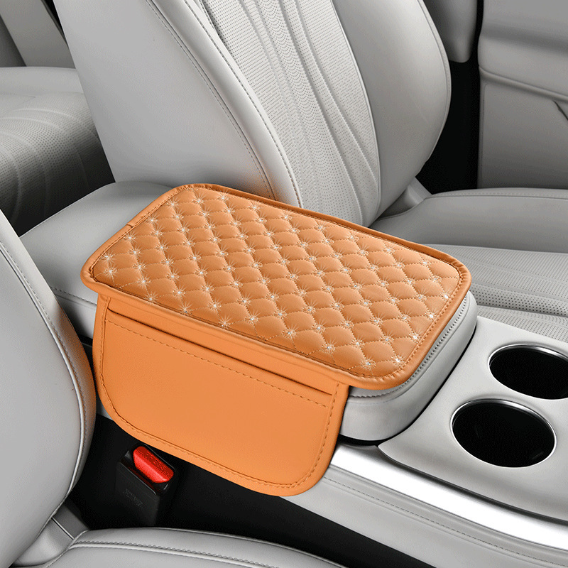 Cross-Border New Model Car Thin Upgraded Armrest Box Protective Cover Storage Pocket Starry Sky Central Height-Increasing Armrest Box Pad