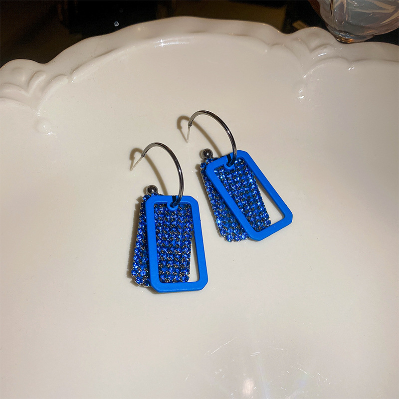 Exaggerated Tassel Copper Plating Artificial Rhinestones Earrings 1 Pair