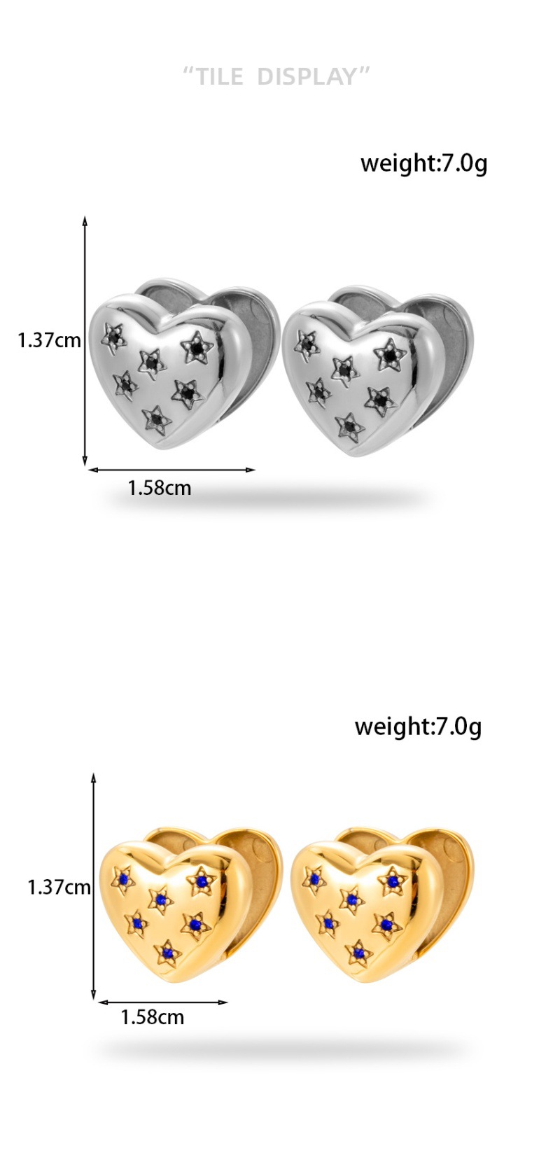 Star, Heart Shape Pattern Women's Gender 1 Pair Retro Classic Style Star Heart Shape Plating Titanium Steel Drop Earrings Earrings Ear Studs