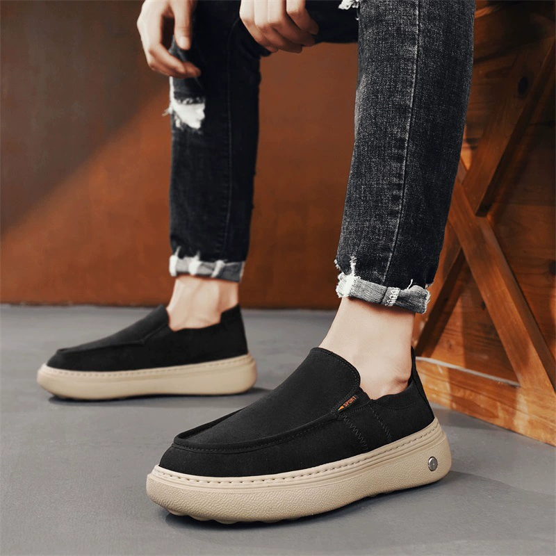 Традиционные пекинские тканевые туфли, тонкий ледяной шелк, лоферы без шнурков, простые повседневные мужские туфли без шнуровки.