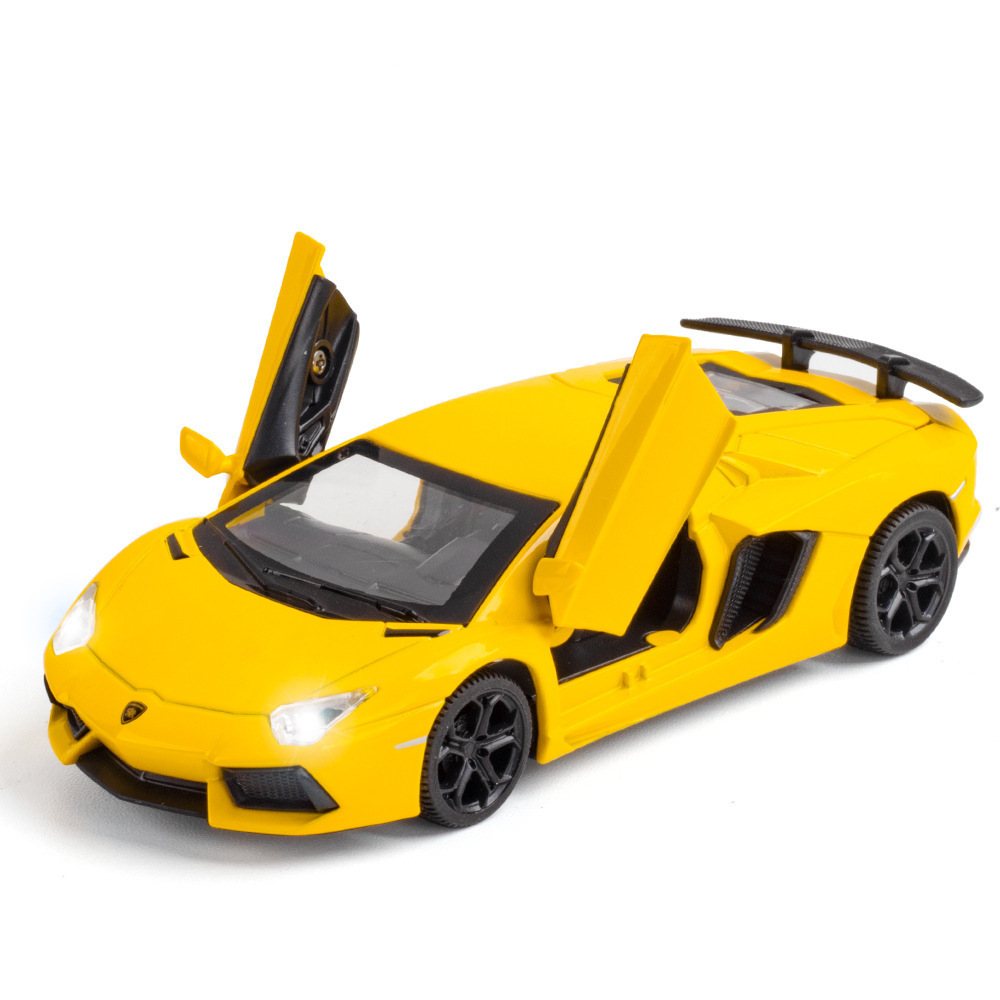 Modelo de coche de aleación Tianying 1 a 32 Rambo LP740 coche deportivo con sonido y luz, modelo de música de coche de juguete para niños