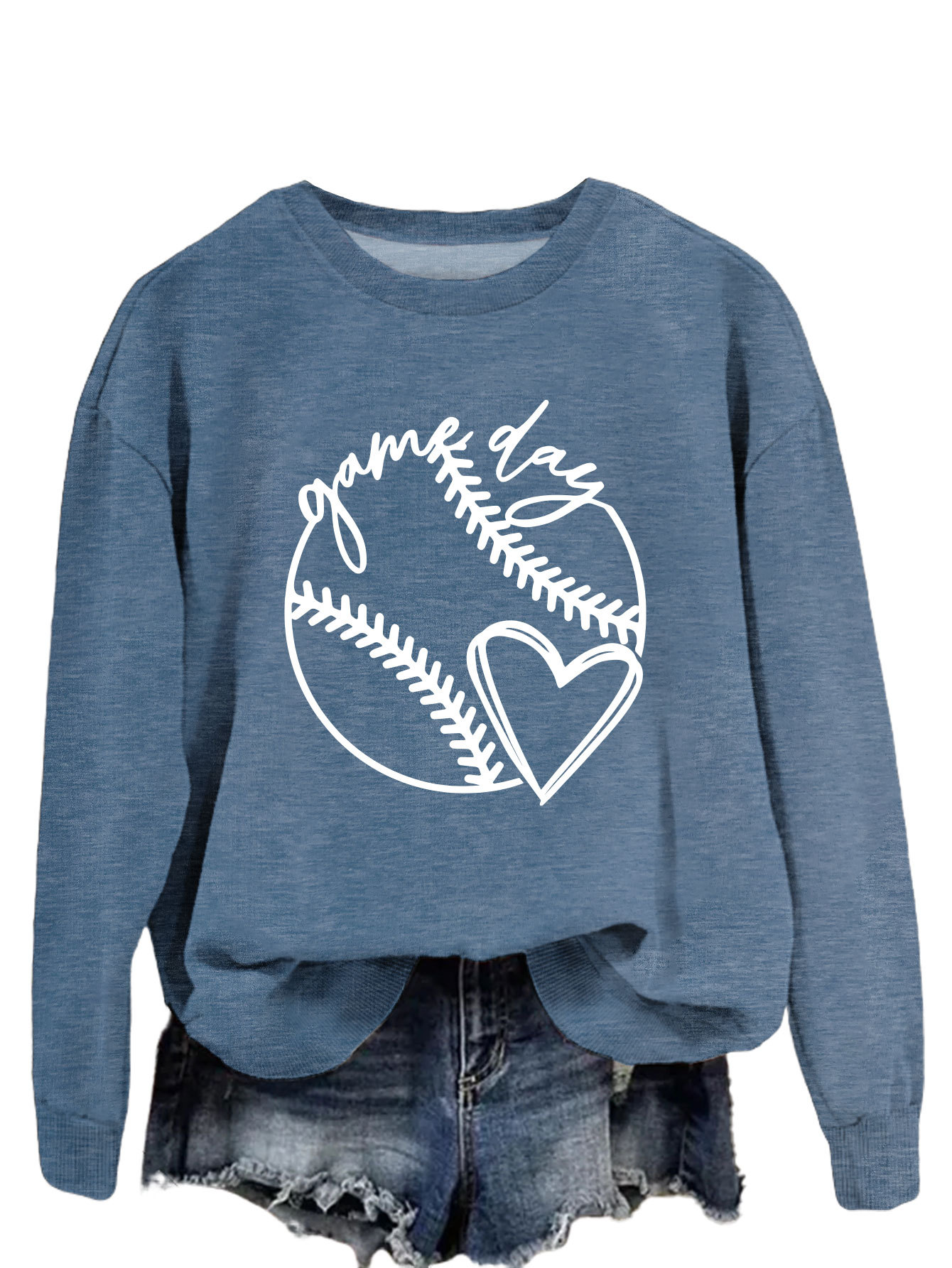 Blue sweatshirt (white font)
