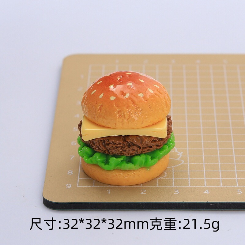 立体多色汉堡食玩创意手工diy奶油胶树脂配饰小配件饰品材料批发|undefined