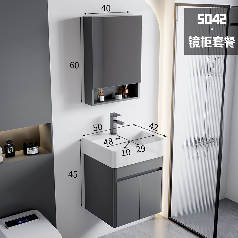 5042 lavabo de cerámica + gabinete del espejo