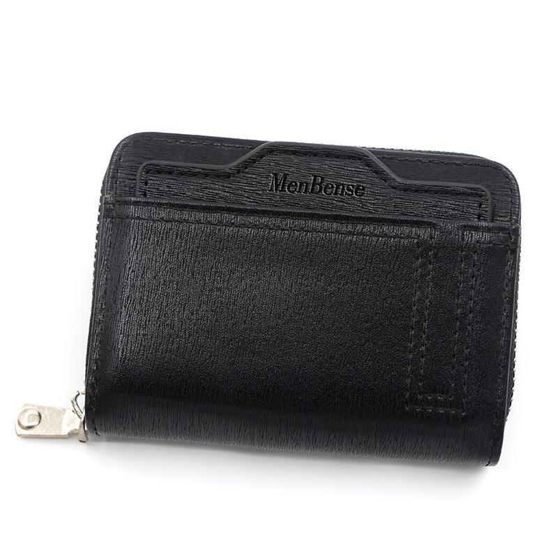 Bolso de la identificación del dibujo de la tarjeta del titular de la tarjeta del órgano corto de los hombres del estilo coreano bolso de la cremallera del monedero del titular de la tarjeta multi-Tarjeta del color sólido horizontal