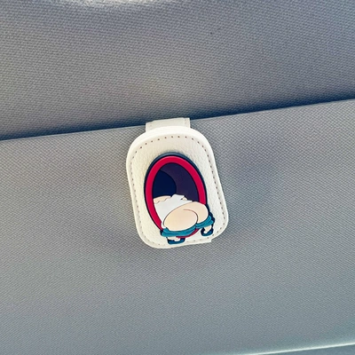 Car Glasses Holder Cute Car Glasses Clip/Bill Clip - traveling-crayon-shin-chan-butt-beige-glasses-clip
