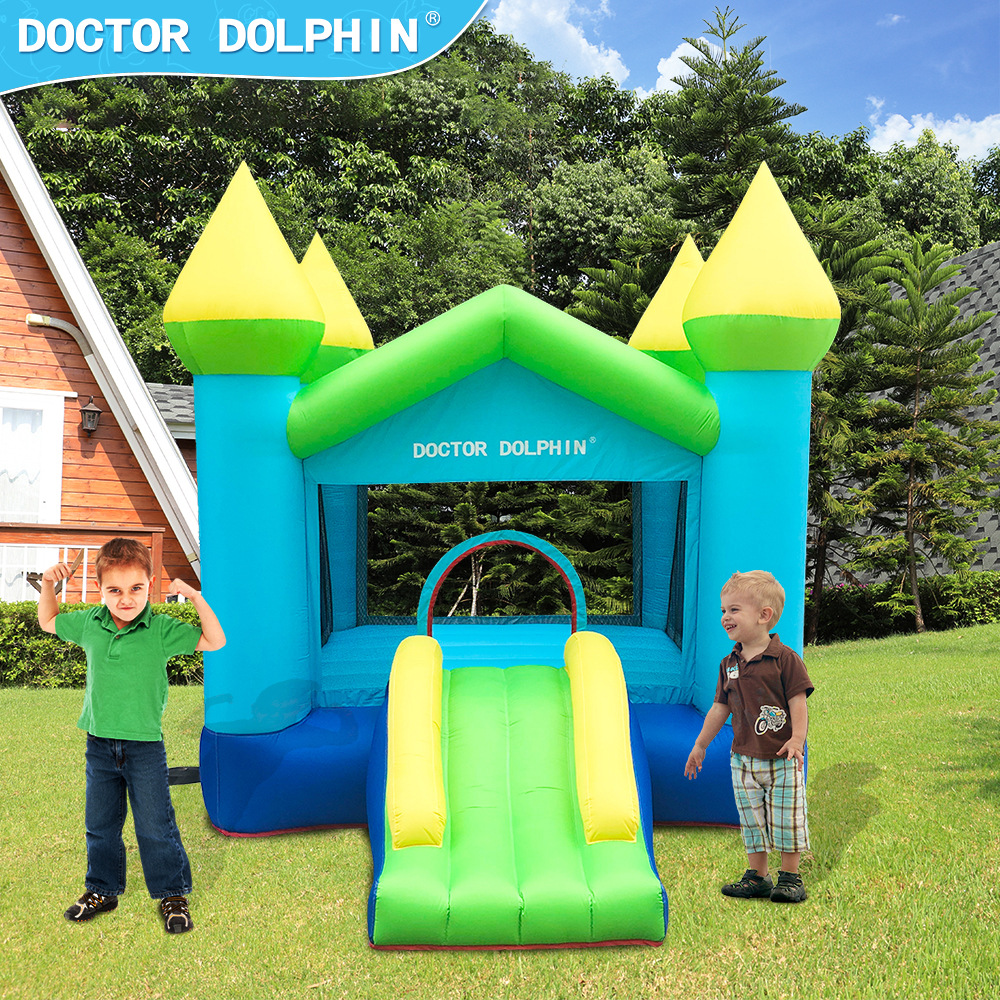 Doctor Delfín | Castillo inflable para niños, trampolín, tobogán pequeño para interiores, parque de atracciones para fiestas en casa, castillo infantil