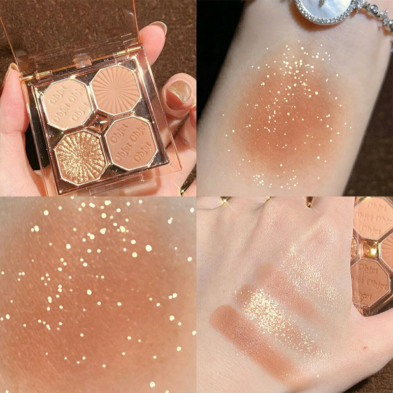 Disco de sombras de ojos de cuatro colores DIKALU, atmósfera mate nacarada, maquillaje diario, práctico, versátil, asequible, paleta de sombras de ojos sensual
