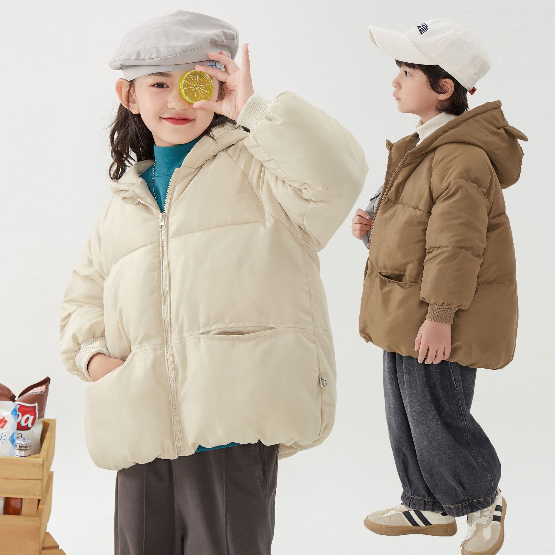 2024 New Baby Chaqueta acolchada de algodón para niños Estilo coreano Chaqueta de invierno para niños Chaqueta acolchada de algodón para niñas Chaqueta acolchada de algodón para niños al por mayor