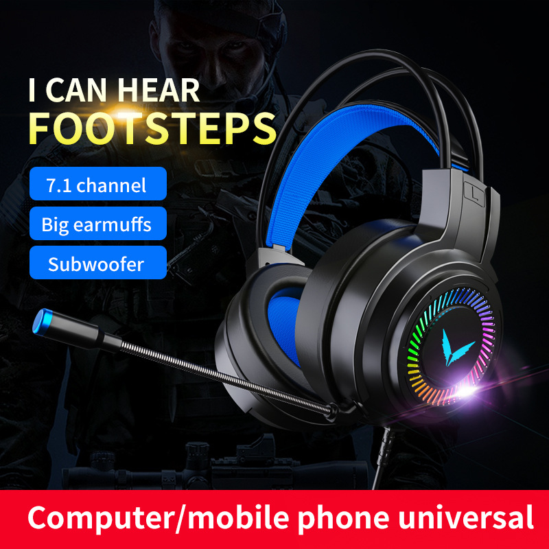 G58 computer earphones, head mounted esports game, 7.1 channel chicken eating wired with microphone earphones_voghion.com