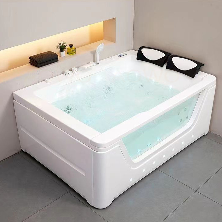 Single / Double acrílico pareja de lujo cortina de agua cascada de surf jacuzzi casa hotel bañera hidrotermal