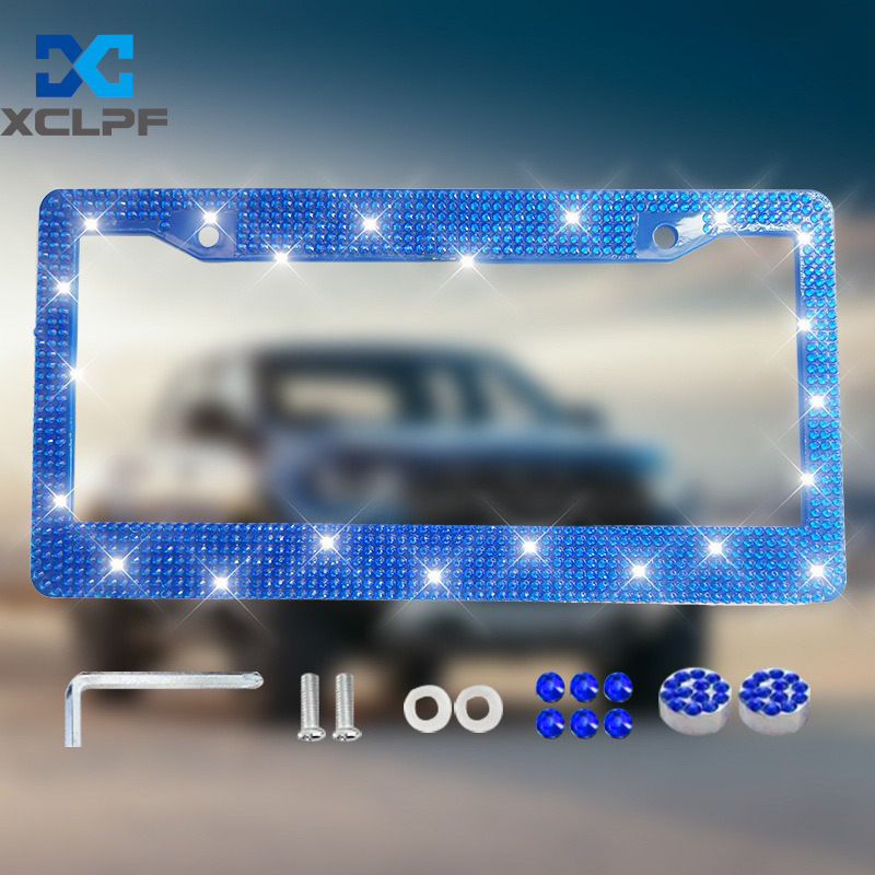 American, Canadian and Mexican Universal Diamond License Plate Frames, Three Styles of Plastic Acrylic Diamond License Plate Frames