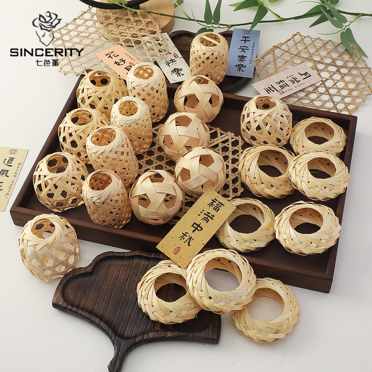 Festival del Medio Otoño de siete colores cordier linternas bambú serie de flores decorativas flores decorativas hechas a mano diy regalo embalaje decorativo