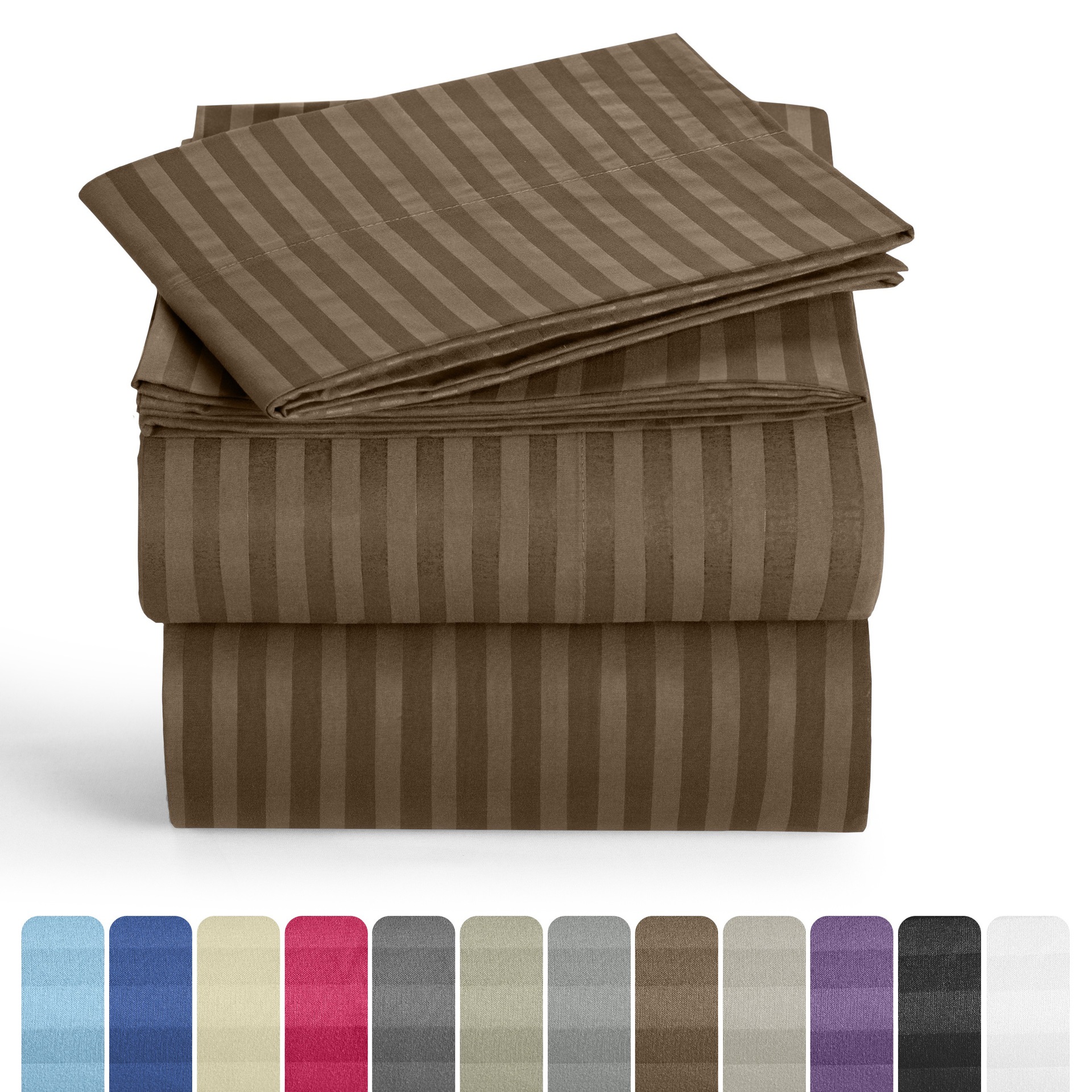 Juego de Sábanas a Rayas de 4 Piezas Lux Decor - Lujo de Hotel