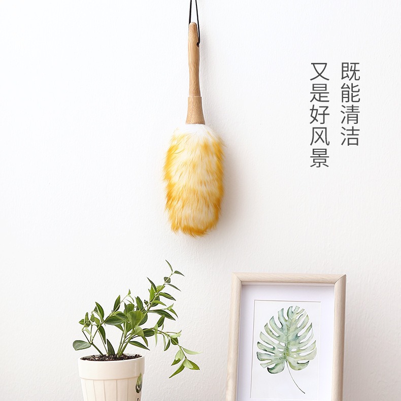 鶏毛禅子除塵家庭用掃除掃除灰毛布神器車用静電気大掃除除塵ウールはたき