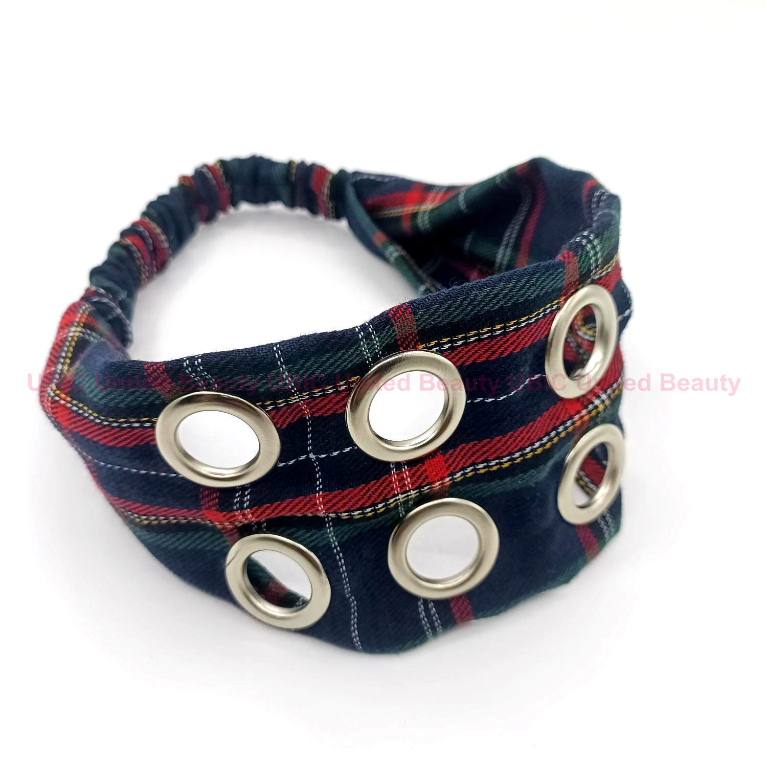 HW250602-37.5+6x9cm苏格兰布8气眼头带-I