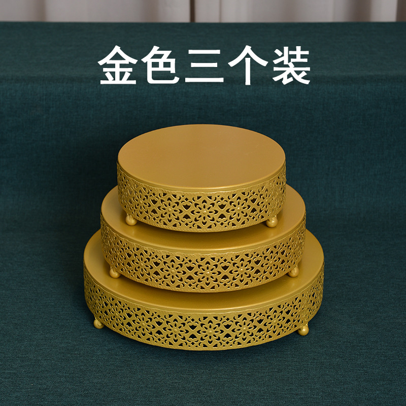 Estilo europeo creativo de oro hueco soporte de la torta accesorios de la boda decoración de la Mesa de postre tienda de postres mesa de postre plato de fruta image 15