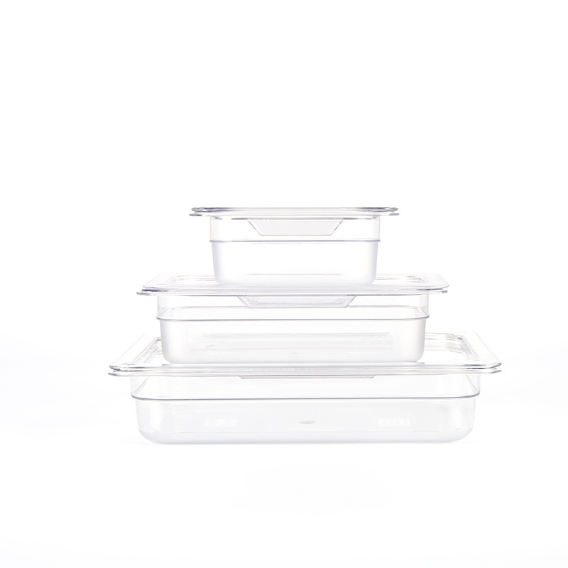 Rectangular tazón de acrílico de plástico PC partición cuenca picante olla caliente vitrina olla vegetal crisper