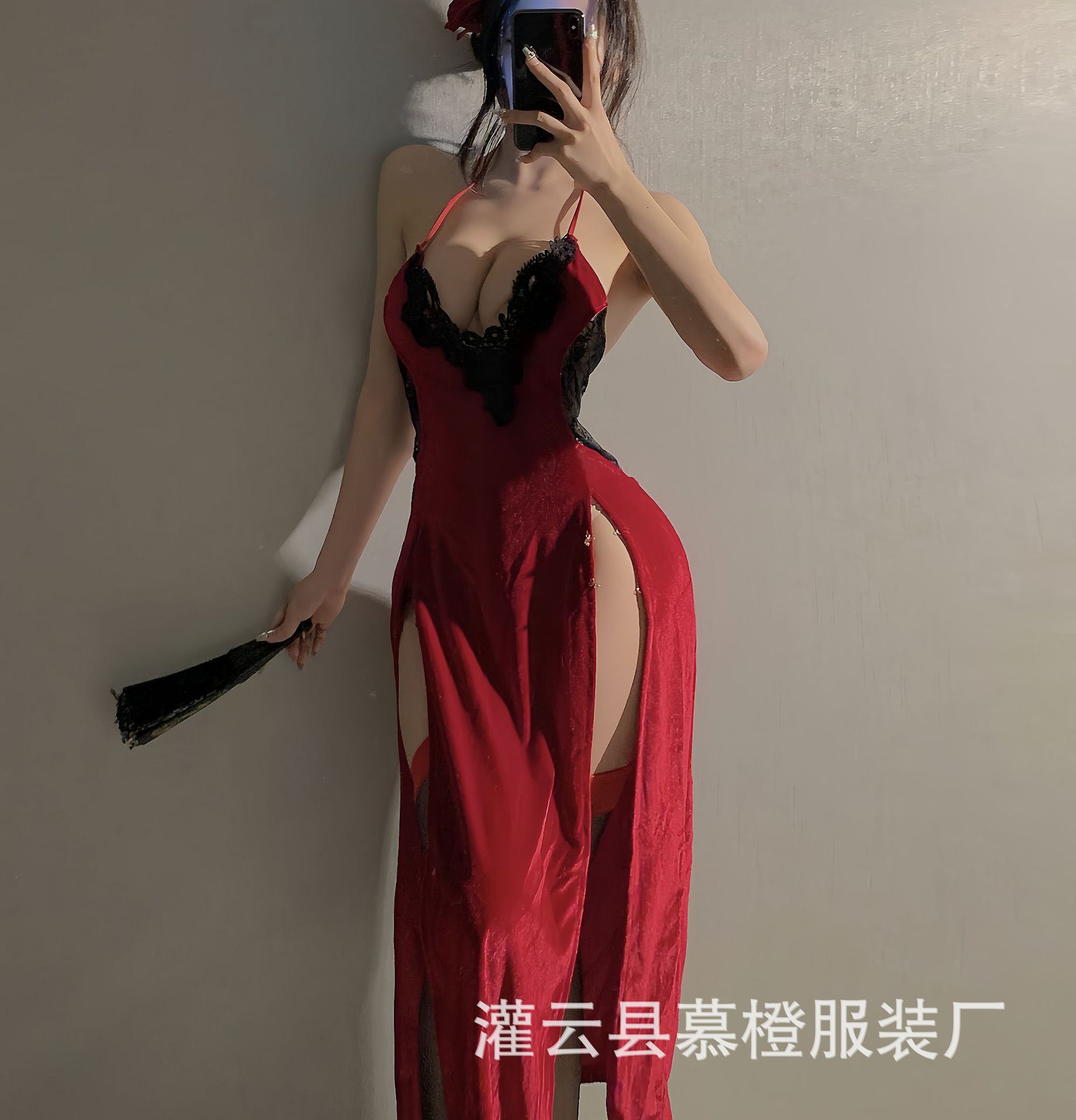 버건디 (치파오+T바지)