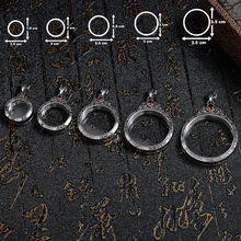 透明双面唐卡嘎乌盒吊坠圆形不锈钢玻璃相盒可打开朱砂瓶吊坠钛钢