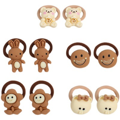 Baby Cute Trumpet Thumb Hair Band Popular Milk Coffee Color Hairtie Children Do Not Hurt Hair Elastic Good Leather