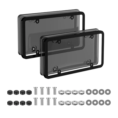 Cross-Border Modified American Standard License License plate holder/license plate holder - 2-black-covers-2-frames-accessories