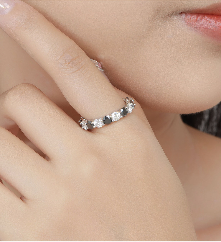 4g Weight Moissanite Inlay Material Rings Classification 1 Piece Quantity Holiday, Daily Occasion 925 Sterling Silver Material Round Pattern All Seasons Season Women's Gender Inlay Design Vacation, Simple Style Style 925 Sterling Silver Moissanite Round Rings Moissanite Rings 3