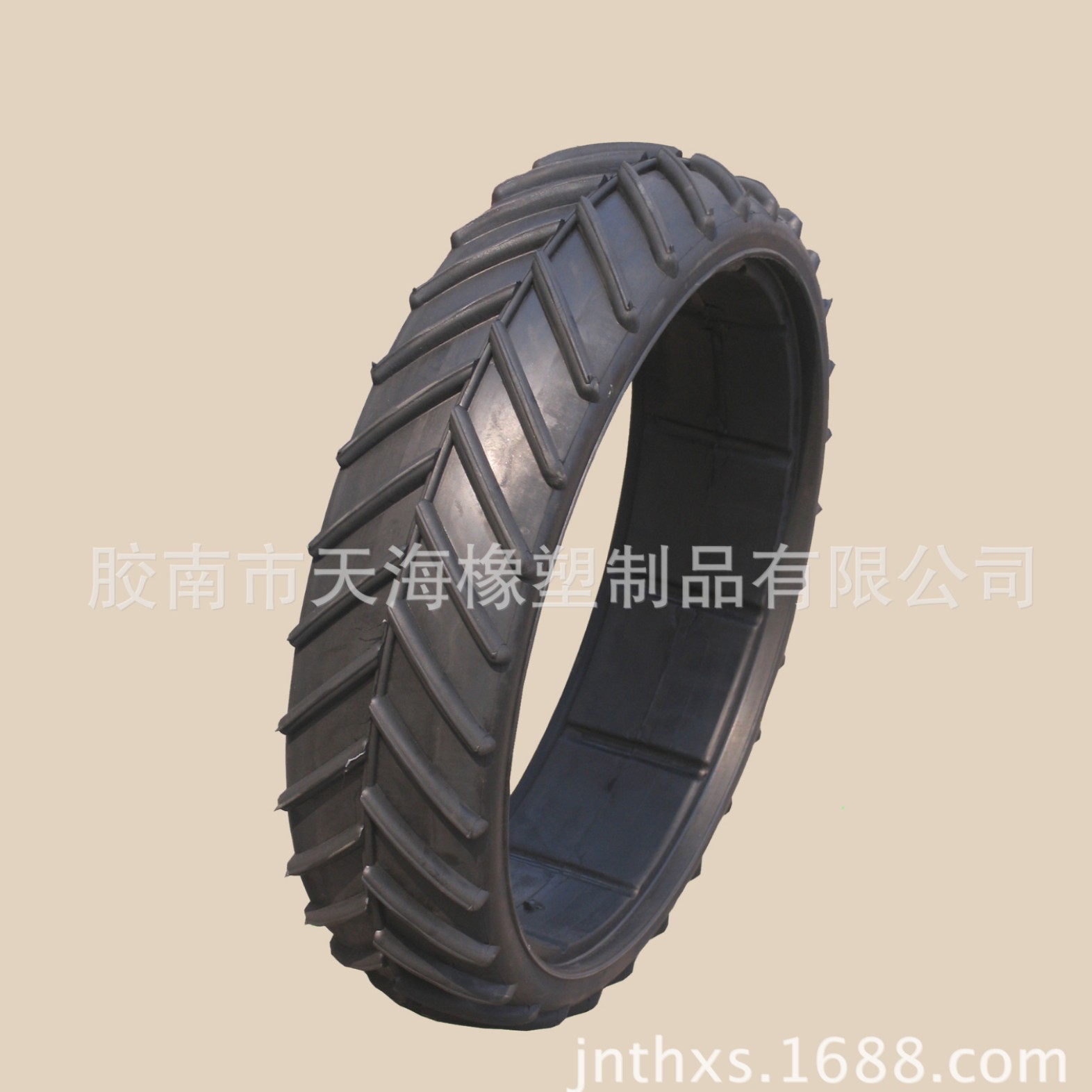 农用轮胎16"X4”人字八字心半实心空心不充气橡胶轮胎