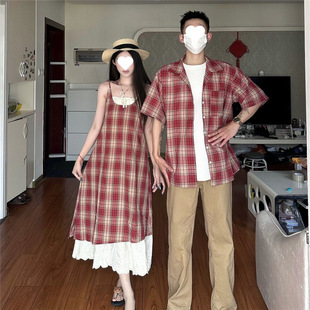 French Couple Suit Summer One Long Dress One Dress Fake Two Pieces Stitching Niche Design 2025 New High-end suit